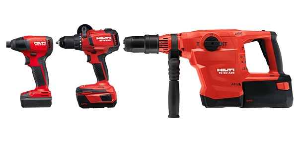 喜利得電池適用于12 V、22 V及36 V充電式工具平臺